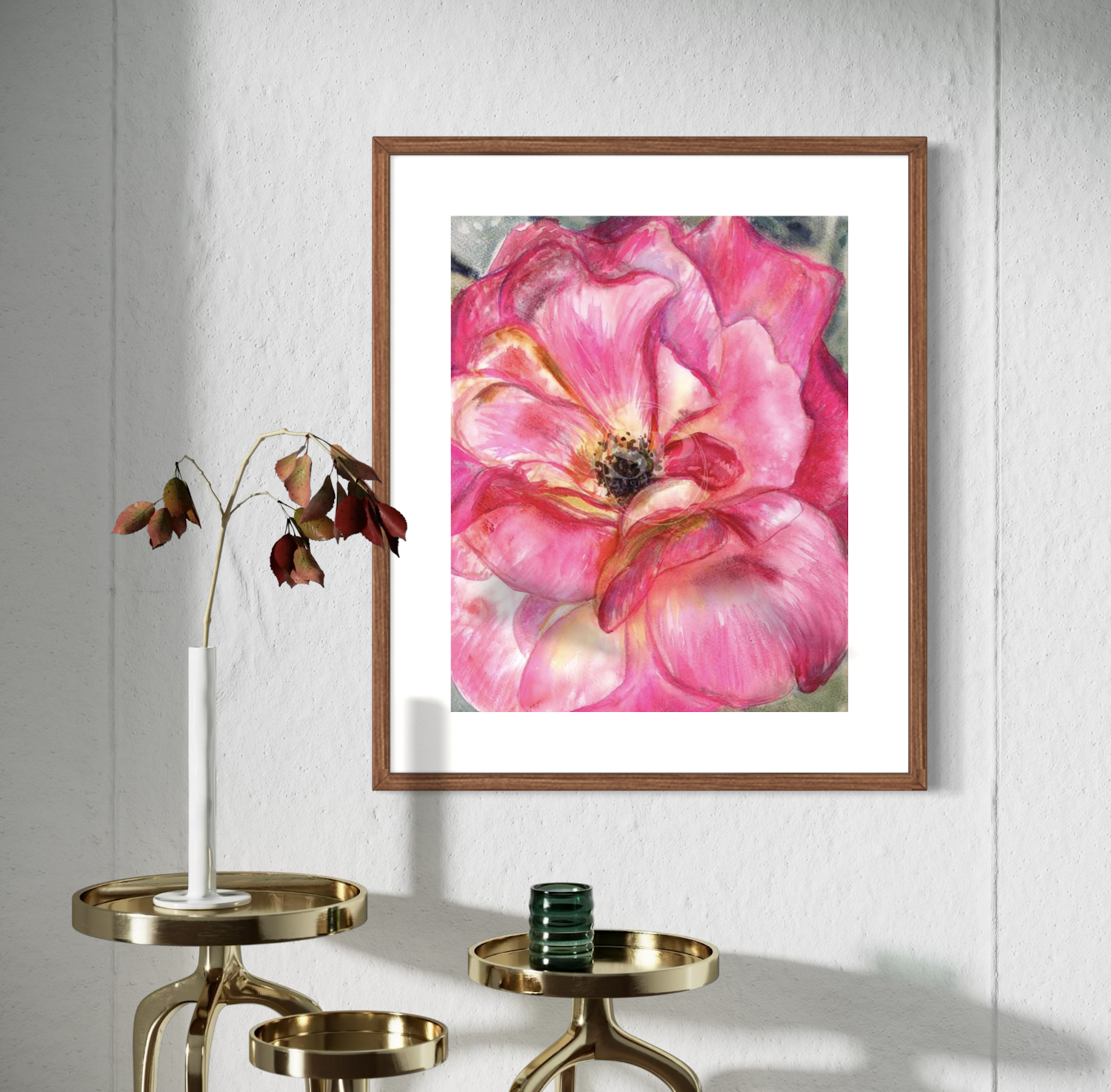 Vibrant Pink Florals | Original Watercolor Painting | 9x12 | 140